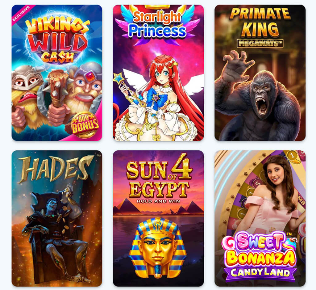 Casino Infinity popular games on desktop