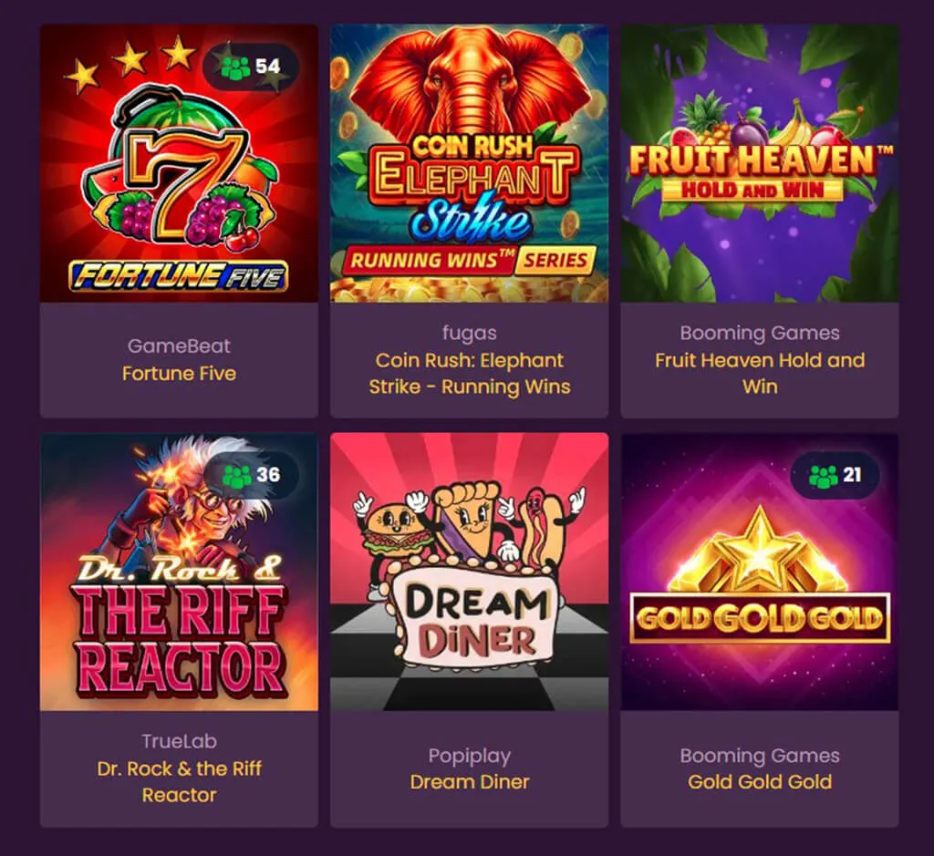 Bizzo Casino slots on desktop