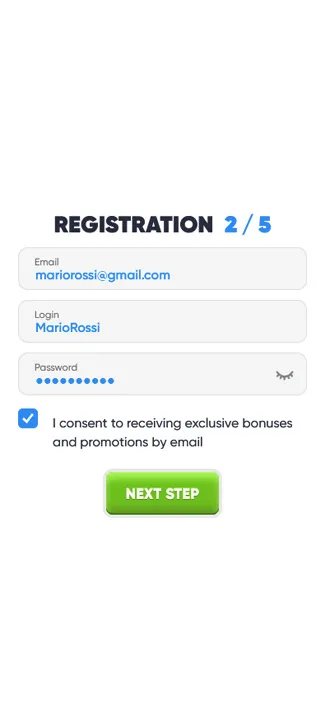 Cazimbo registration process on mobile